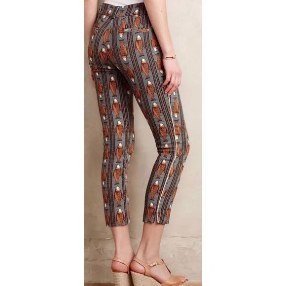 NWOT Anthropologie Cartonnier Capri Crop Flowing Fish Pants Slacks Women's 6 - Picture 2 of 12